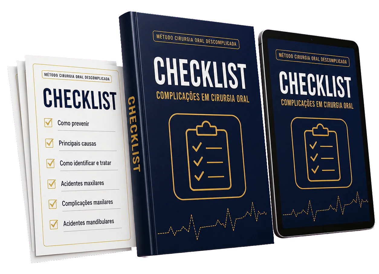 Mockup do checklist em pdf de complicações em cirurgia oral