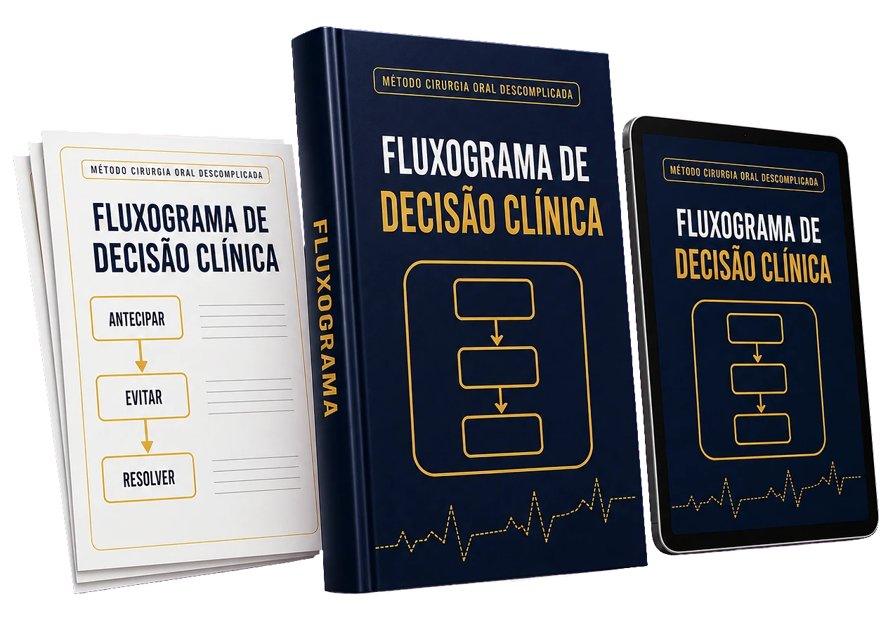 Mockup do fluxograma de decisão clínica em cirurgia oral
